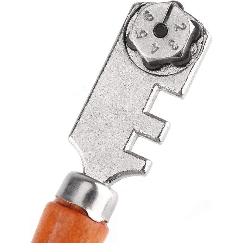 Glass Cutter, 30MM Professional Six Wheel Glass Cutter Craft Cutting