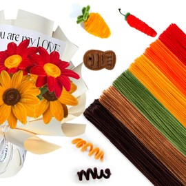 URSDIART 500pcs Pipe Cleaners Chenille Stems,6 Assorted Colors Pipe Cleaners Crafts, Fuzzy Wire Chenille Stems Bulk for Art and Craft Projects Flowers Creative Gift Party Decorations (Fall Color)