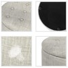 Adeco 14.6" Round Storage Tufted Ottomans with Removable Lid, Harbor