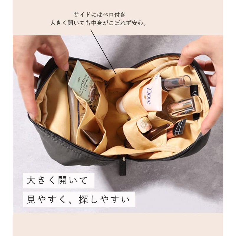 Liz Days Makeup Pouch, Large Capacity, Square Pouch, Large, Full