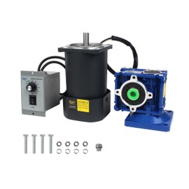 CNCTOPBAOS AC 110V 120W Worm Gear Motor 1600RPM 18N.m High Torque with Speed Governor Controller,Adjustable Variable Electric Geared Motor NMRV30 Worm Gearbox Reducer Ratio 1:10,14mm Output Shaft