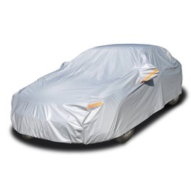 Kayme 6 Layers Car Cover Waterproof All Weather for Automobiles, Outdoor Full Cover Rain Sun UV Protection with Zipper Cotton, Size A2 3XL Universal Fit for Sedan (186-193 inch)