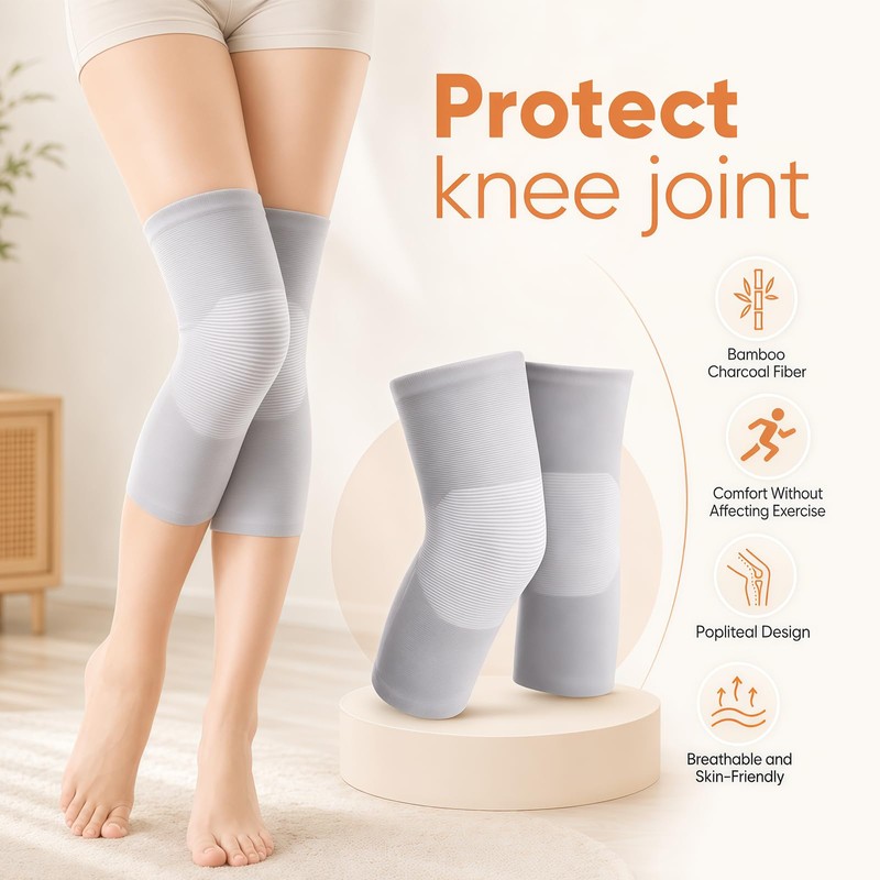 Mivoro Bamboo Knee Sleeve for Knee - One Pair Bamboo