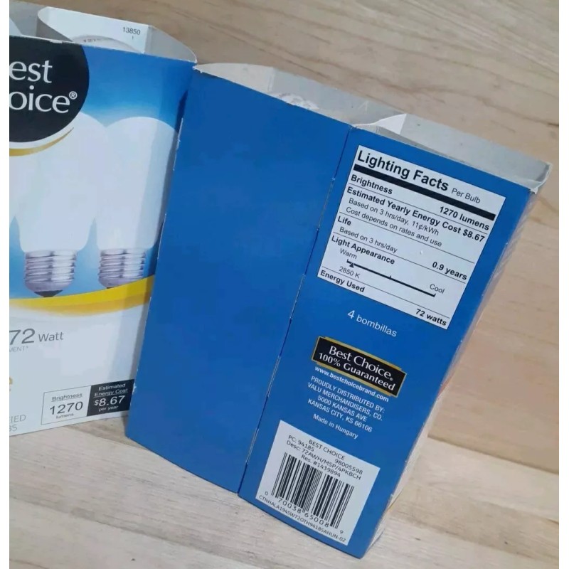 GE 2[4Ct]= 8BULBS: BEST CHOICE 100WATT/72 Soft White Light Bulbs