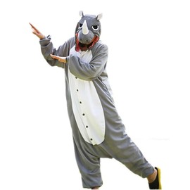 wotogold Animal Gray Rhinoceros Pajamas Unisex Adult Cosplay Costumes Gray