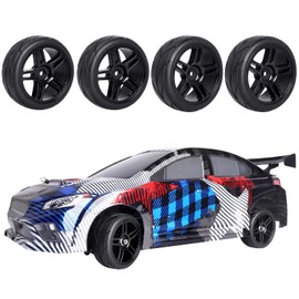 FriHobby Pre-Glued 12mm Hex 1/10 On Road RC Touring Car Wheels & Tires 26mm for Traxxas 4-Tec 2.0 Tamiya TT02 TT01 Kyosho Fazer MK2 HPI 1/18 Latrax Teton SST, 4pcs