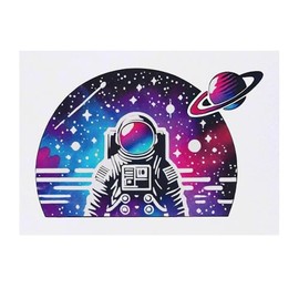 'Space Astronaut' Temporary Tattoo - Water Resistant, Skin-Safe, Non-Toxic Transfer (TO00076943)