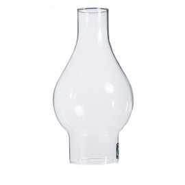 B&P Lamp® 3 Inch by 9 1/4 Inch Clear Glass Lamp Chimney with Large Bulge Design for Vintage and Antique Style Lamps