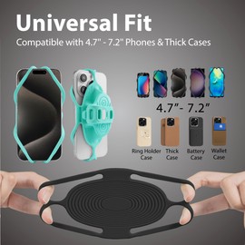 BONE Bike Tie Pro 5, Bike Phone Mount for Stem, Scratch-Free Silicone Holder with Anti-Slip & Shock-Absorbing Design, Universal Cycling Phone Holder Compatible with Most Smartphones (Red - Stem)