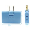 Zorfeter 2Pcs 3 in 1 Blue Rotatable Flat Wall Outlet
