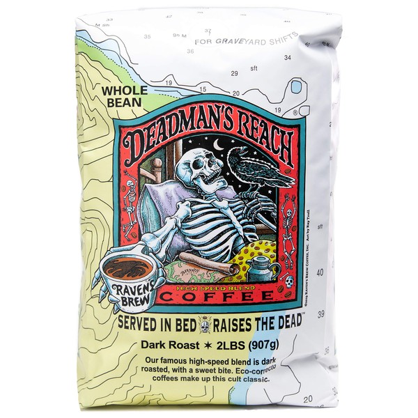 Raven's Brew Coffee High Caffeine Coffee Dark Roast Whole Bean – Deadman's Reach 2lb