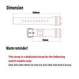 unilabo Resin Watch Band Compatible for Casio G-Squad 21mm×16mm GBA-800 GBA800 GBD-800 GBD800 Strap Replacement for men and women wirst watchband, Black