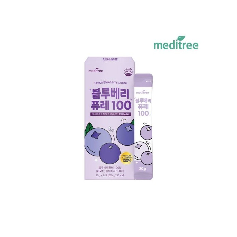 MediTree 메디트리 블루베리 퓨레 100 6박스(총 84포) Meditree Blueberry Puree