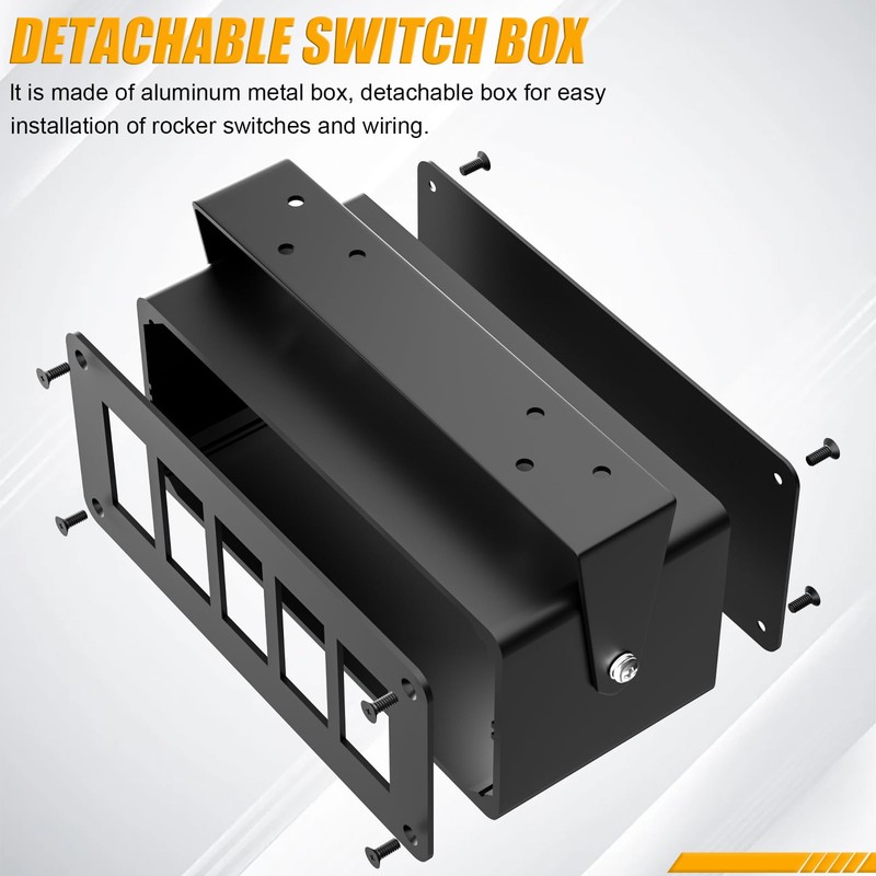 Okerny Rocker/Toggle Switch Box - 5 Gang Switches Installation housing