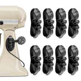 8 Piezas Organizador de Cables, Enrollador de Cable de cocina, Soporte para Cables de Electrodomésticos para Mezclador, Cafetera, Microondas, Tostador (Negro)