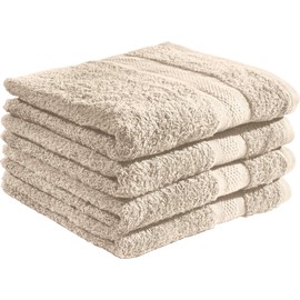 REDBEST Chicago Bath Towel Set, Terry Towel Set, Pack of 4, Absorbent, Durable, Ideal for Travel, Sports, Beige, Size 70 x 140 cm (Other Colours)