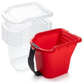 Mister Rui 4" Paint Bucket with Liner, 7 Pack, Paint Pan Liner with Lid, Paint Cups for Painting, Large Capacity and Magnetic Absorption Design
