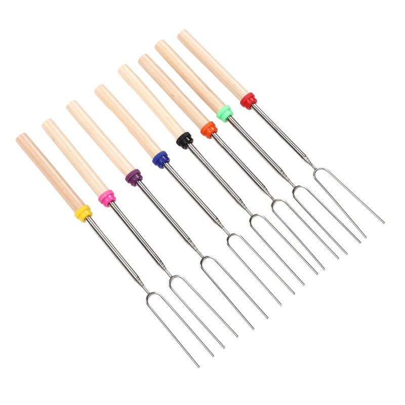 8Pcs Telescoping Extendable Marshmallow Roasting Sticks Marshmallow Sticks Kit Extending