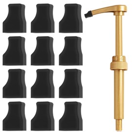12Pcs Food Grade Silicone Syrups Pumps Cover, Coffee Syrup Pump Covers, Reusable Black Tip Cap Cover for Keep Syrup Clean, Preventing Liquid from Pouring, Fit Syrups Pump, Oil Liquor Bottle, Dispenser