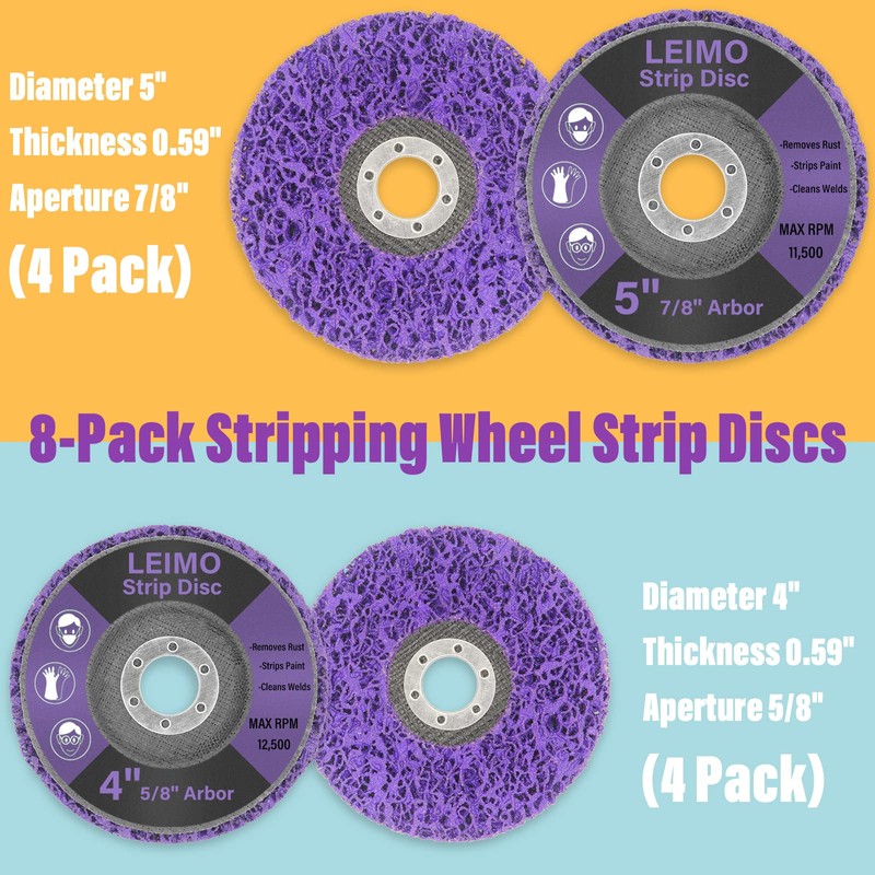 8 Pack Strip Discs Stripping Wheel for Angle Grinder,Paint Rust