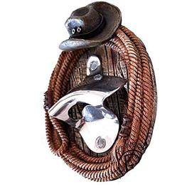 Westernlifestyle Bottle Opener, Wall Bottle Opener Lasso with Cowboy Hat