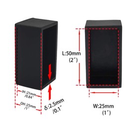 Flyshop 12 Pcs 25mm x 50mm (1" x 2") Rubber Chair Leg Caps Floor Chair Leg Caps