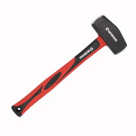 INTERTOOL 3lb Drilling Hammer, Heavy-Duty Mini Sledgehammer, Forged Steel Head, 12” Shock-Resistant Non-Slip Fiberglass Handle, Construction, Land Management, and Yard Work HT08-0246