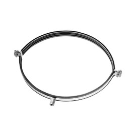 HVAC OV 10" Inch Galvanized Steel Duct Clamp with Rubber Fitting - Metal Pipe Hanger - Rigid, Spiral, PVC Pipe Bracket - Conduit Mounting Pipe Clamp for Heating, Cooling Ducting Ventilation Support