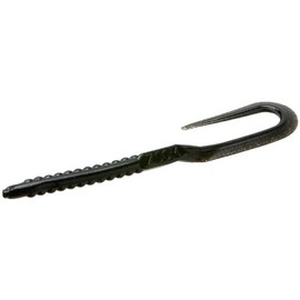 Zoom U Tail Worm-Pack of 20 (Black, 6-Inch)