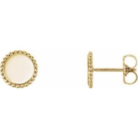 Auriga Fine Jewelry 18K Yellow Gold Vermeil Engravable Beaded Stud Earrings