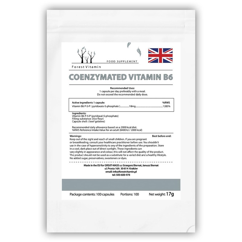P5P - Forest Vitamin - P5P Coenzymated Vitamin B6-100 Capsules