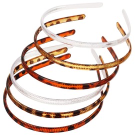 WILLBOND 6 Pieces Plastic Plain Headbands Teeth Comb Headbands Skinny DIY Hair Bands for Women