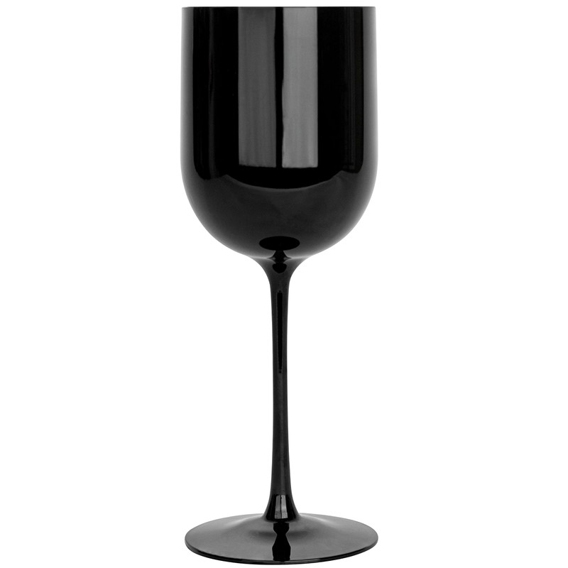 PLASTICPRO Black Plastic Wine Glasses Set of 5 Elegant Wine