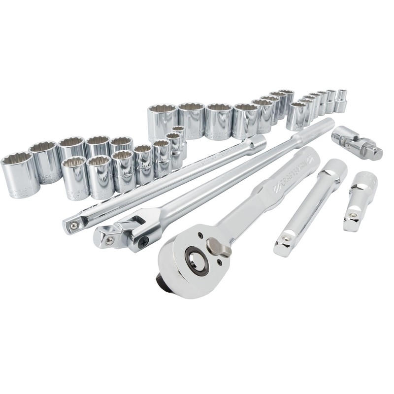 CRAFTSMAN Mechanics Tool Set, 33 Piece, 1/2 Inch Drive SAE/Metric