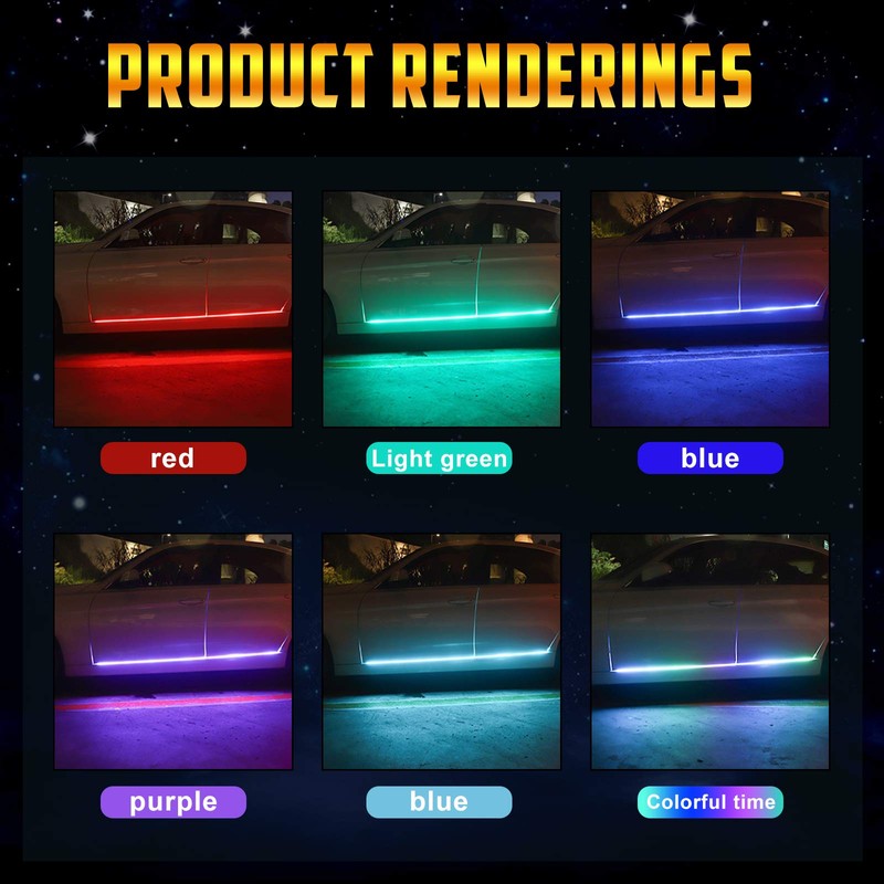 OPL5 Dream Color 2Pcs Truck LED Running Board Lights Sequential