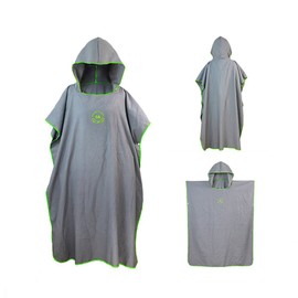 ele ELEOPTION Robe Towel Poncho with Hood Microfiber Surf Poncho Wetsuit Changing Towel, Compact & Light Weight, Perfect for beach, Holidays, Travel, Surf, One Size Fit All (Gray)