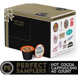 Crazy Cups Cappuccino & Hot Chocolate Variety Pack, Including Flavored Chocolate & Cappuccino Coffee for Keurig K Cup Machines, 40 Count