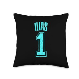 Ilias Support Accessories & Fan Gifts Men Women Ilias Supporter Number 1 Greatest Fan Throw Pillow, 16x16, Multicolor