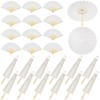 Paterr 24 Pcs 33'' Paper Umbrellas 8'' Paper Fans Decorative
