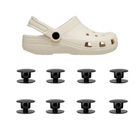 Dinghaole Pack of 8 Croc Rivets Buttons, Croc Rivets Button Replacement Band Repair Fastener Button, Replacement Rivets for Crocs Styled Shoes Unisex Classic Clog Garden Shoes Black