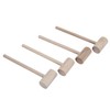 Wooden Crab Mallets Lobster Hammers Seafood Crackers, Beechwood, Set of