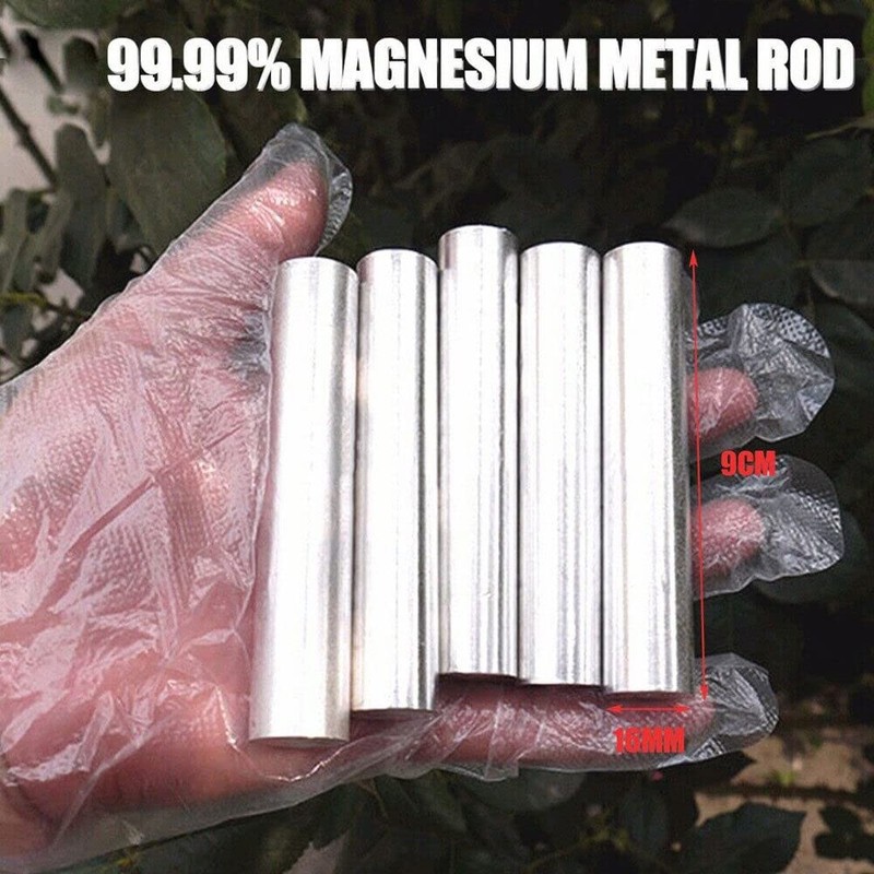TEAMWILL 5PCS 99.99％ Magnesium Metal Rod Mg Bar 16mm x