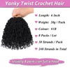 Samtress 6 Inch Pre-looped Yanky Twist Crochet Hair 8 Packs