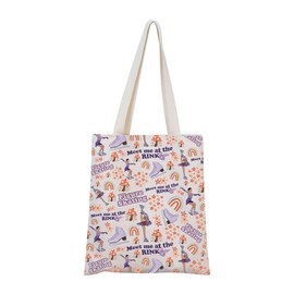 Figure Skater Gift Ice Skating Cosmetic Bag Skating Lover Gift Figure Skater Mom Gift Ice Skate Coach Gift (Meet me The Rink Tote CA)