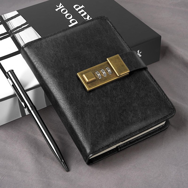 WEMATE Journal with Lock, Diary with Lock 192 Pages, Password