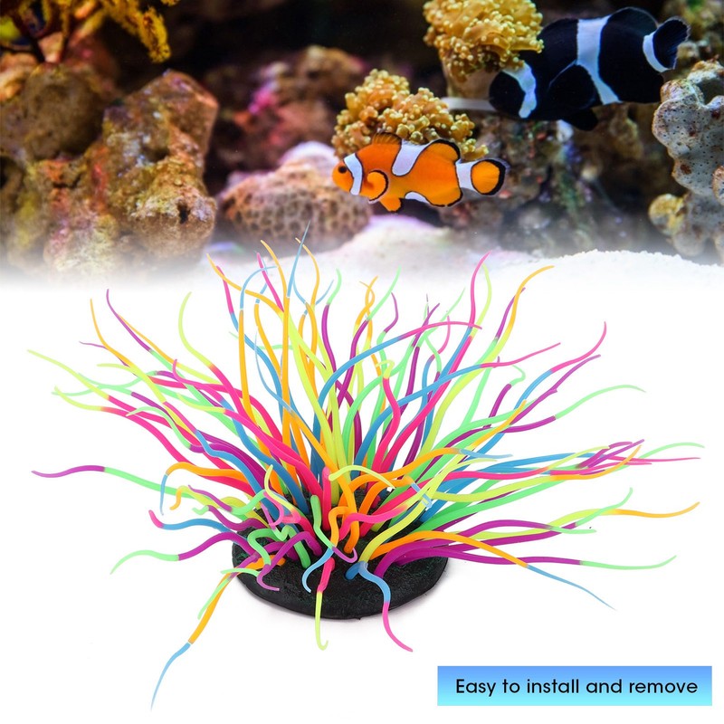 Artificial Sea Anemone Coral Soft Silicone Simulation Luminous Sea Anemone