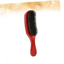 Beavorty Women Boar Bristle Hair Comb Natural Beech Wave Brush for Hair Drying Styling Massaging Anti-static Ergonomic Design Red Handle Black Bristle