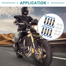 ACROPIX 58mm 2.28" Stainless Steel Blue Silver Tone Exhaust Pipe Spring for Motorcycle with U Shape Hooks - Pack of 8