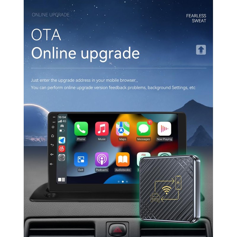 TKMARS CarPlay Wireless Adapter, 2-in-1 Wireless CarPlay Dongle Box for