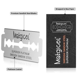 Double Edge Safety Razor Blades - 60 Count Premium Platinum Swedish Steel Blades for Men & Women’s Razors – Long-Lasting Precision Shaving Blades for Smooth, Comfortable & Close Shaves